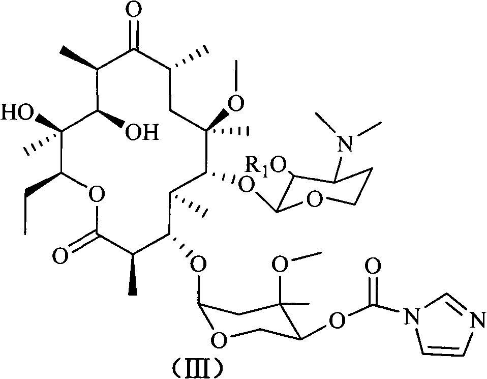 4''-benzimidazole-5-formacyl-ester carbazate clarithomycin derivative and midbody