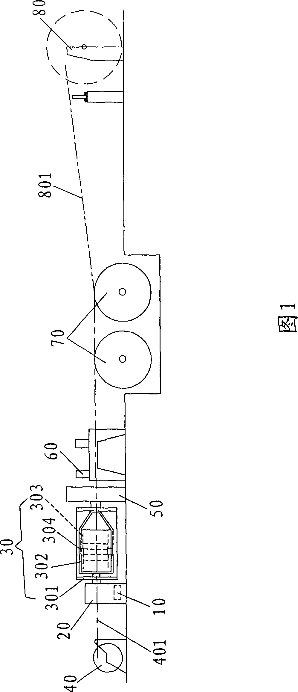 Central thread passing pipe twisting machine