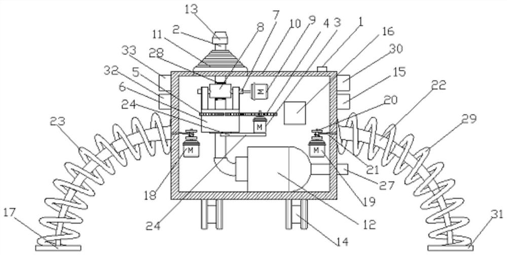 A water-spray type self-driven spiral traveling tank wall intelligent cleaning device