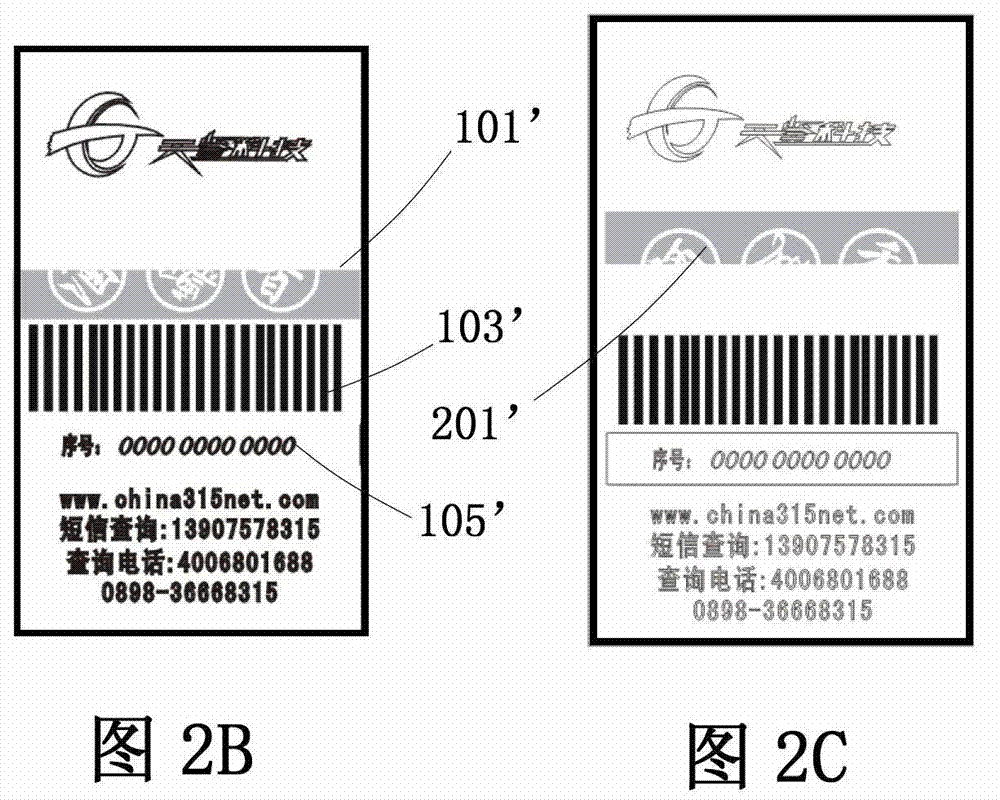 Uncovered counterfoil type double anti-fake structure, anti-fake method and manufacturing method