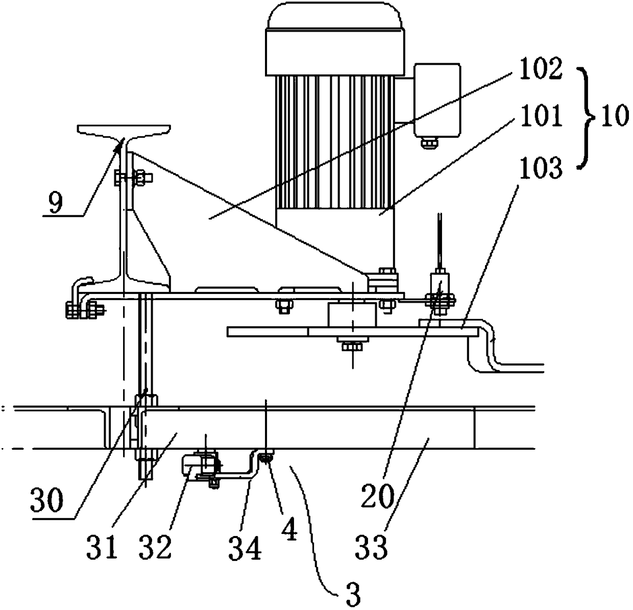 A pneumatic double track switch