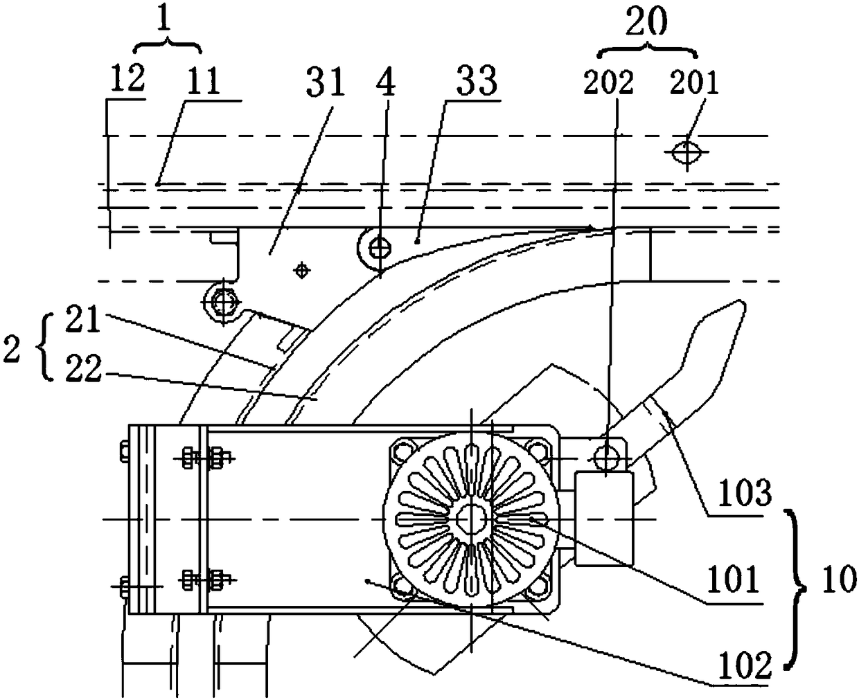 A pneumatic double track switch