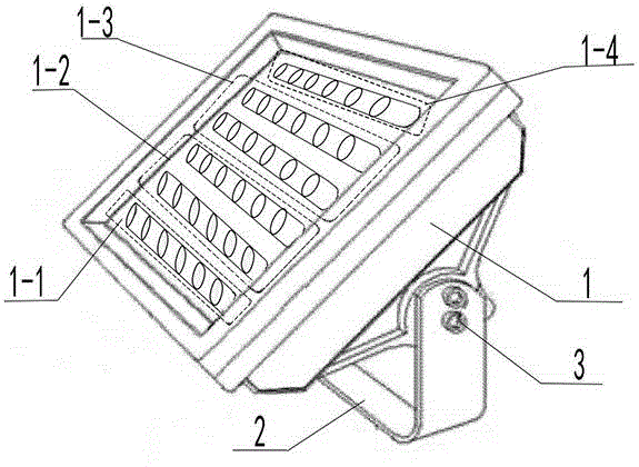 Large-range uniform light distributing method for LED high-pole lamp