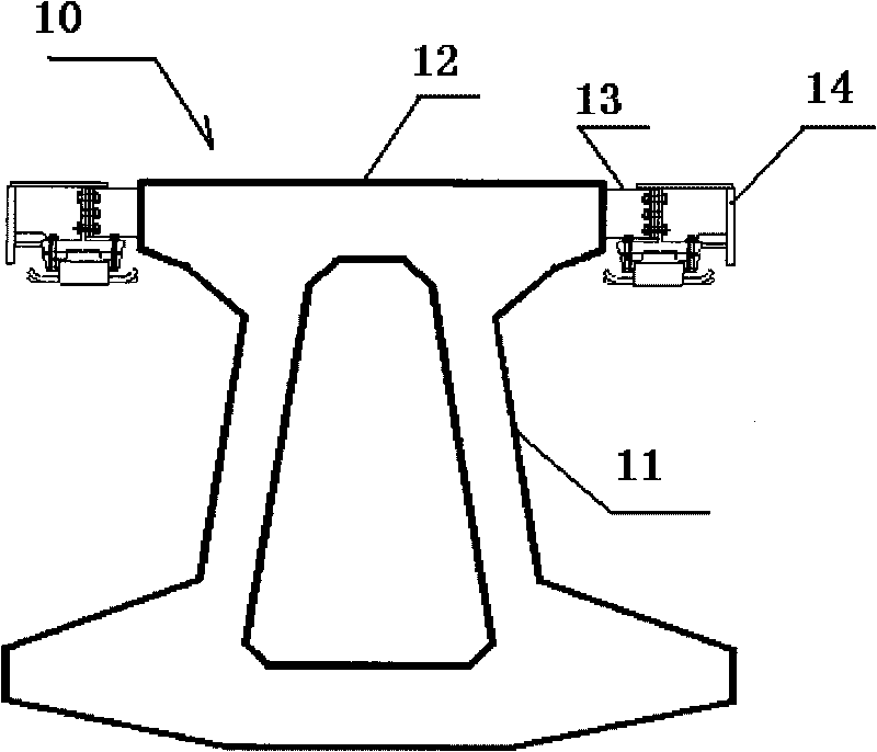 Post-pouring functional zone combined track beam