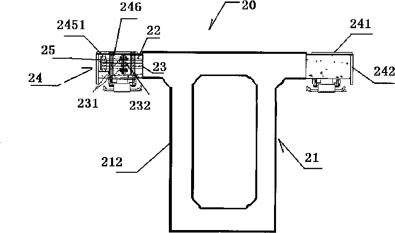 Post-pouring functional zone combined track beam