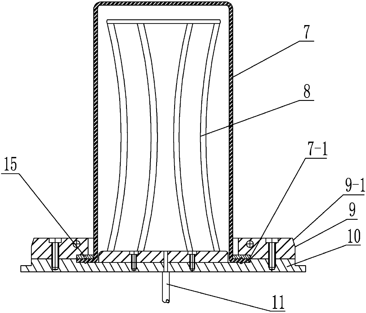 Cylinder type molded pulp package sizing device