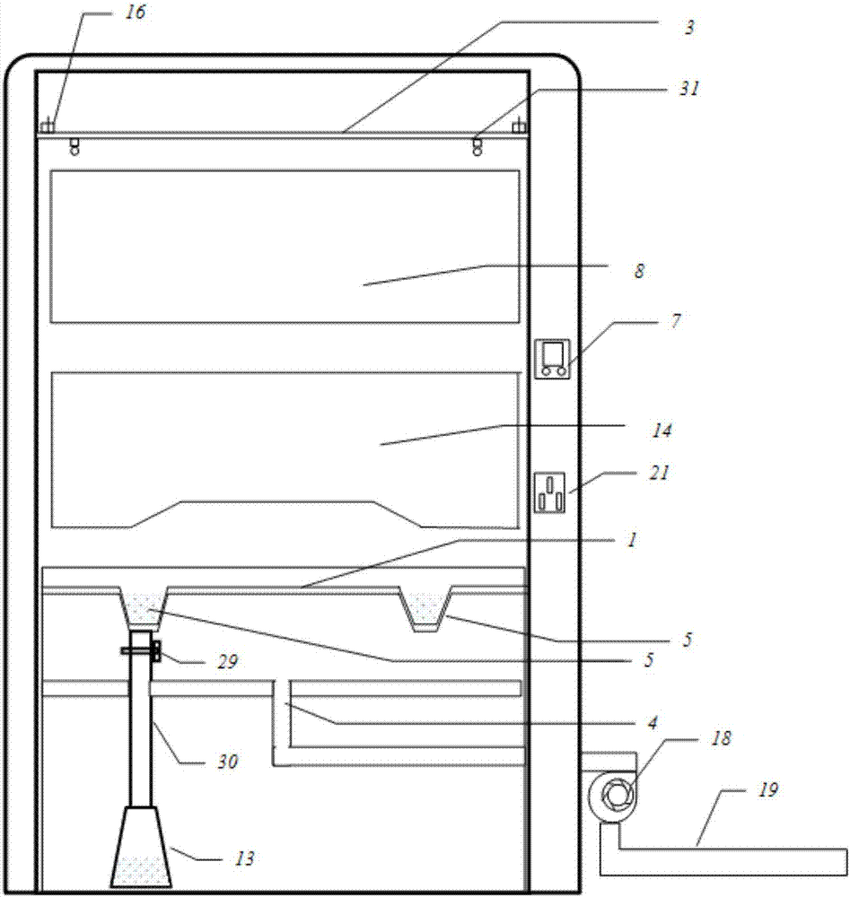 Special worktable for holding mercury-containing instrument