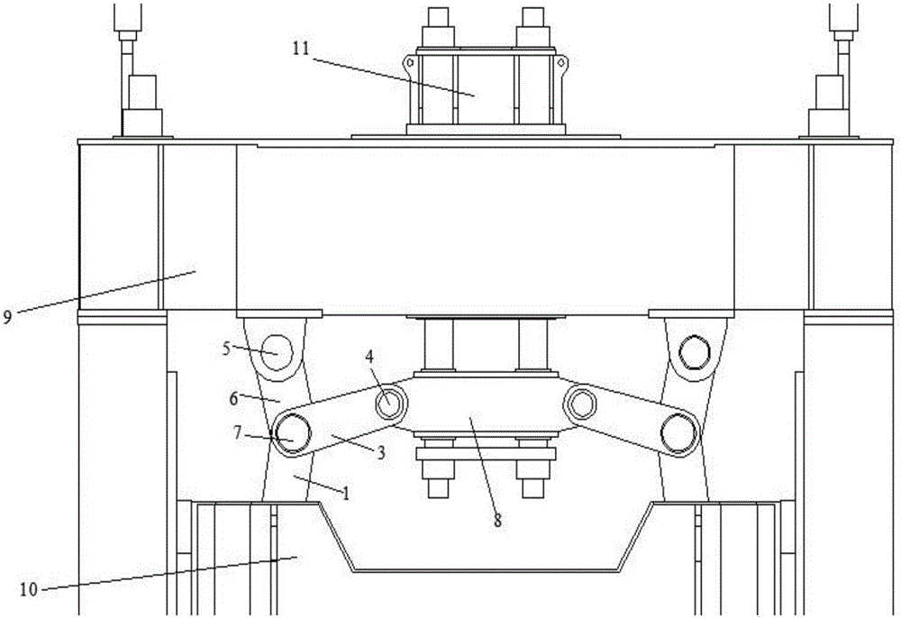 Oil cylinder and connecting rod drive system for compounded transmission hydraulic machine