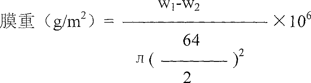 Method for measuring weigh of two-sided coated plate film