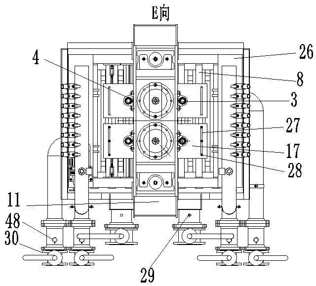 Roller-hearth type creeper tread quenching press machine