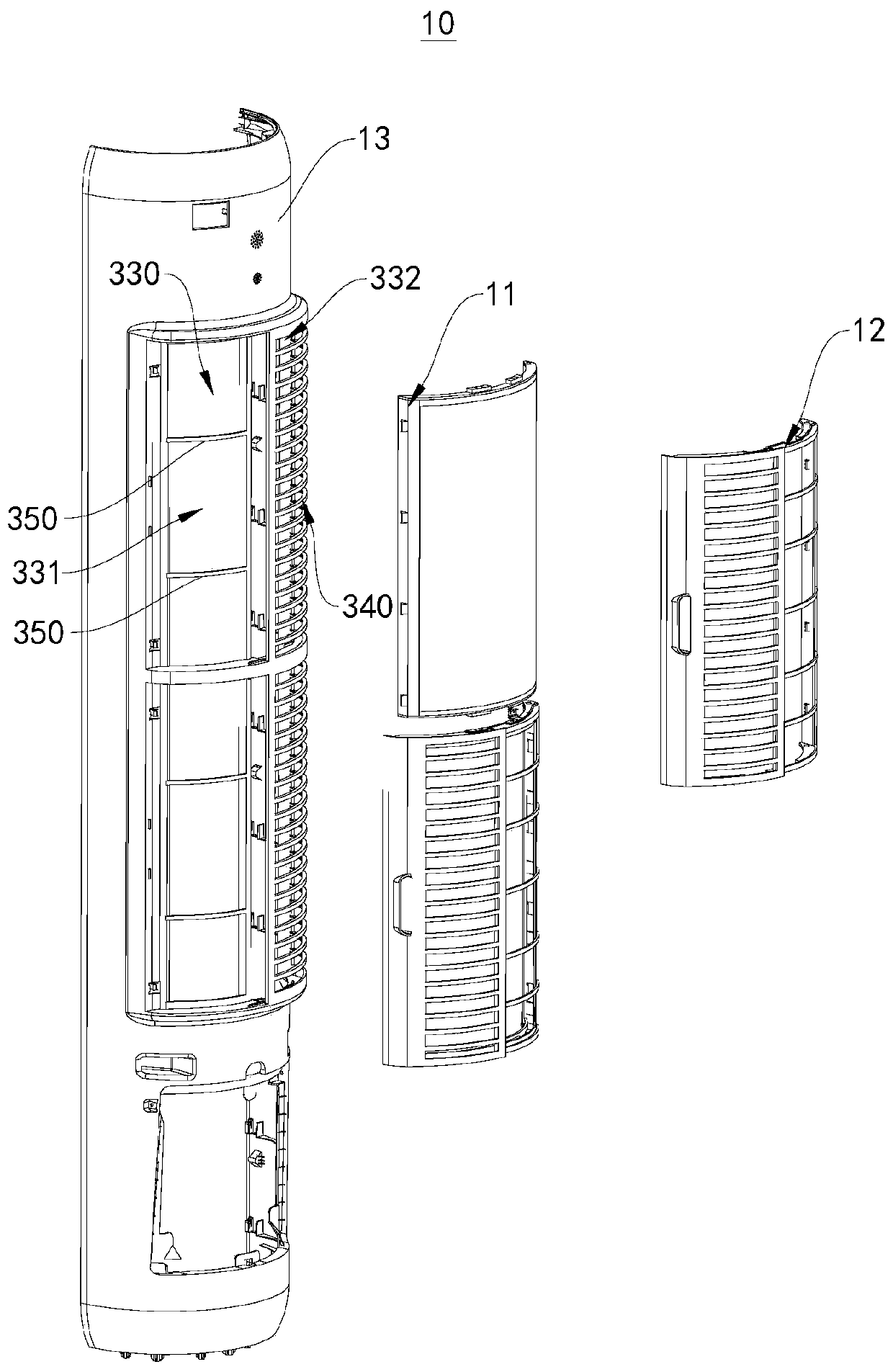 Air purification module installation structure and air conditioner