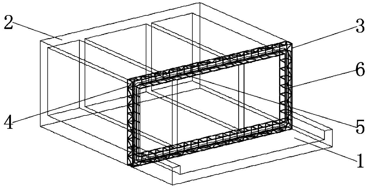 Medium-buried rubber water stop fixing method and steel reinforcement framework structure