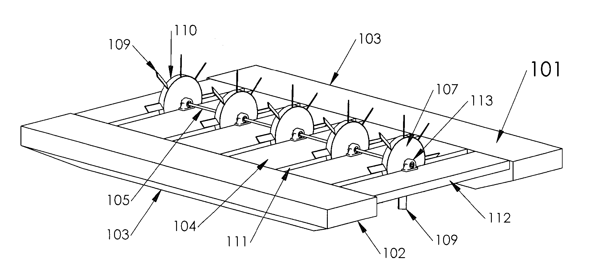 Surface piercing tidal generator