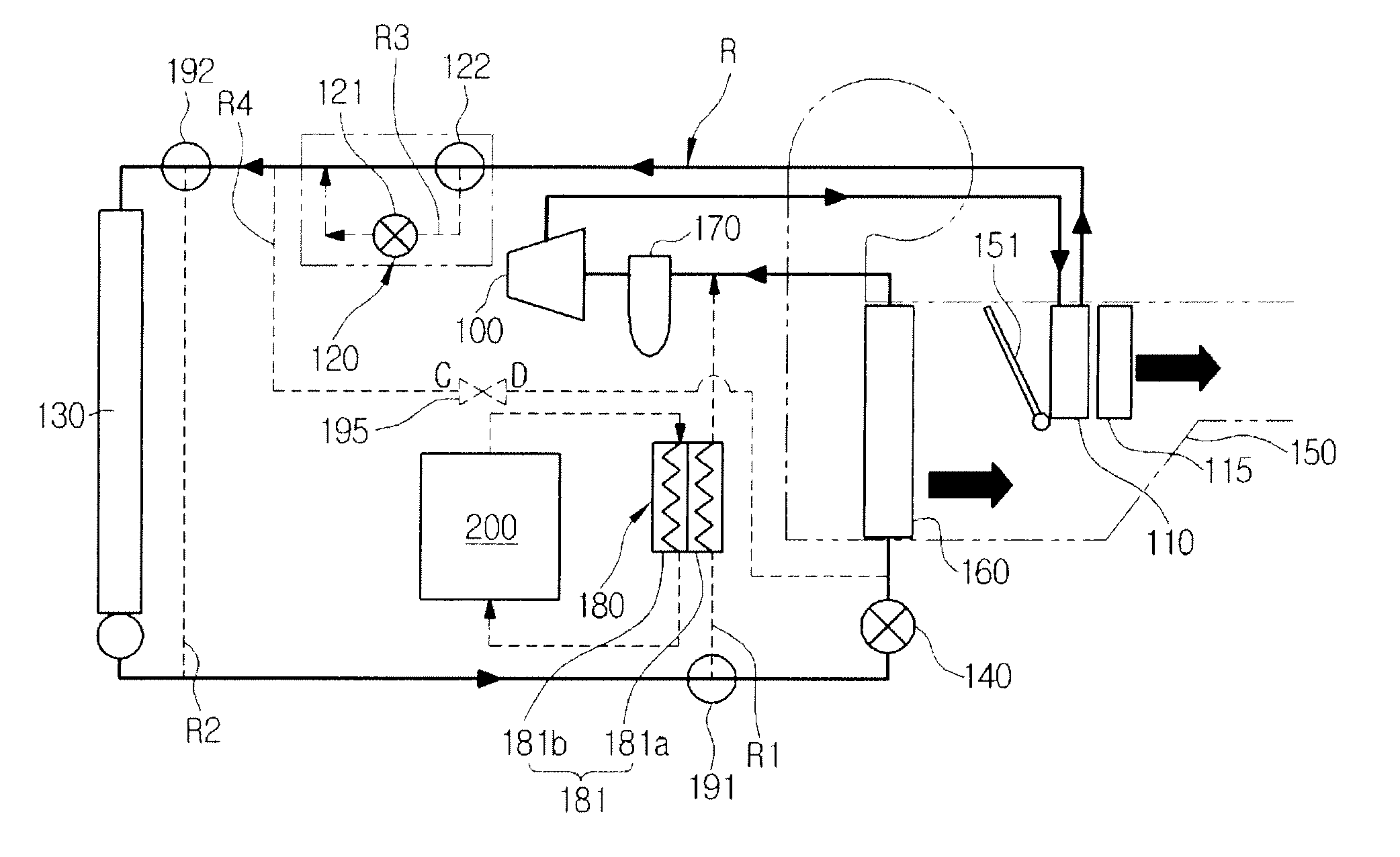 Heat pump system for vehicles