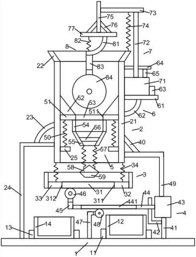 Resource-saving mechanical solid raw material grinding system for chemical industry production