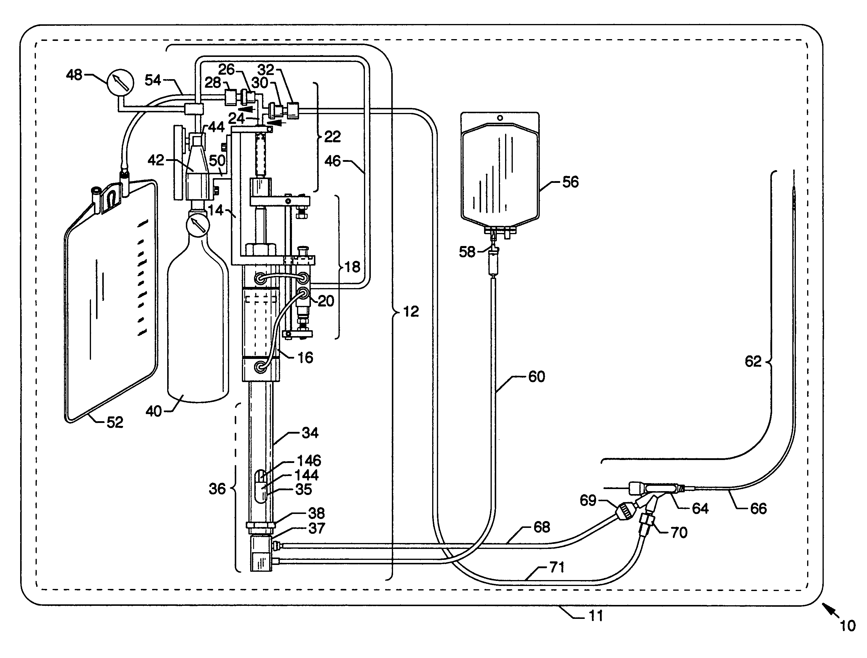 Pneumatically-operated thrombectomy catheter deployment system