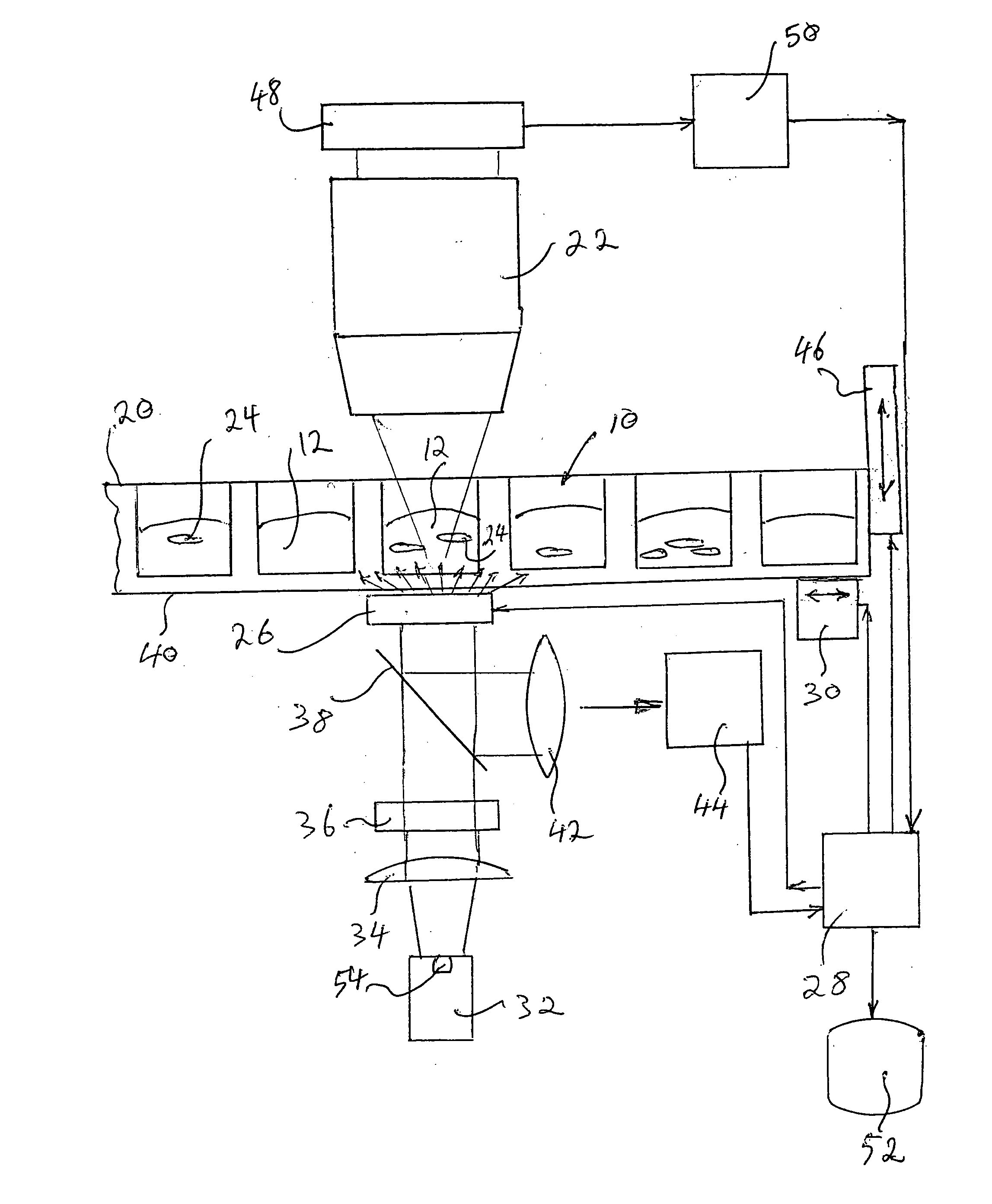 Crystal detection with scattered-light illumination and autofocus