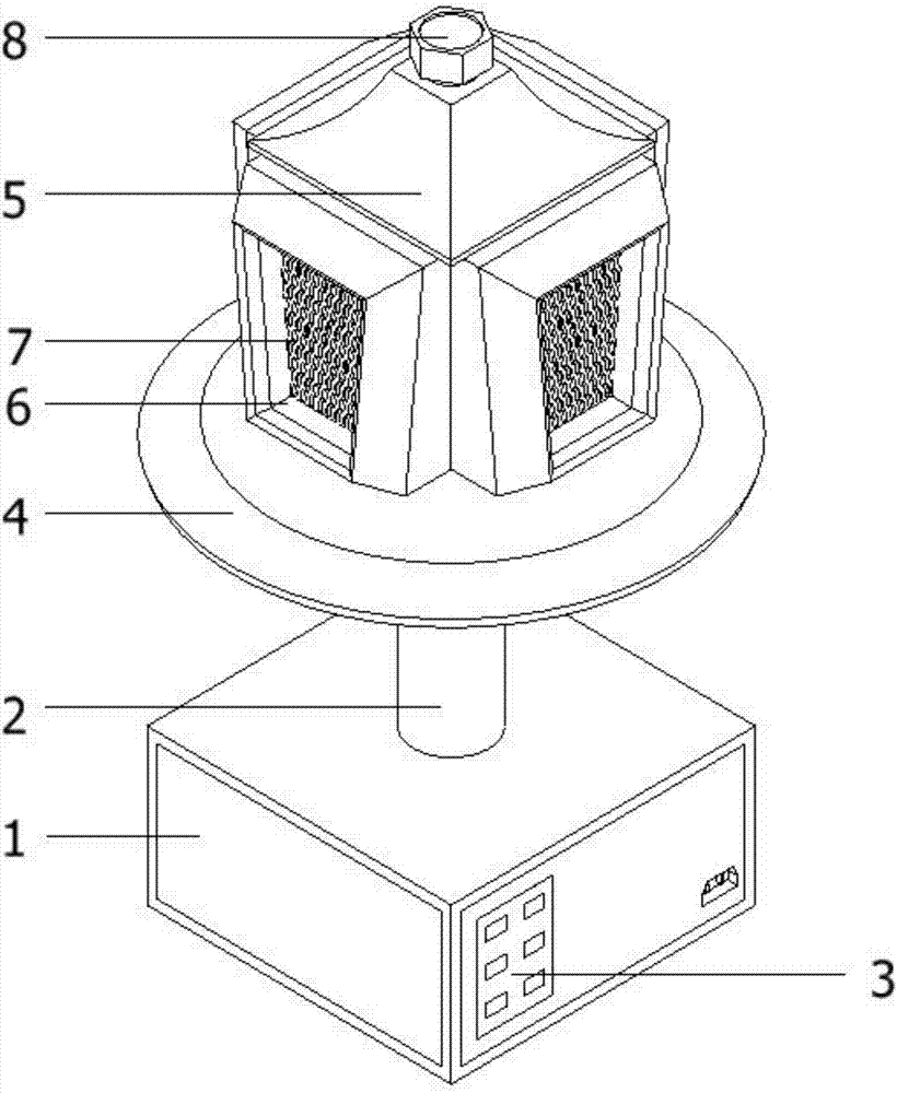 LED colored lamp trapping structure used for tobacco