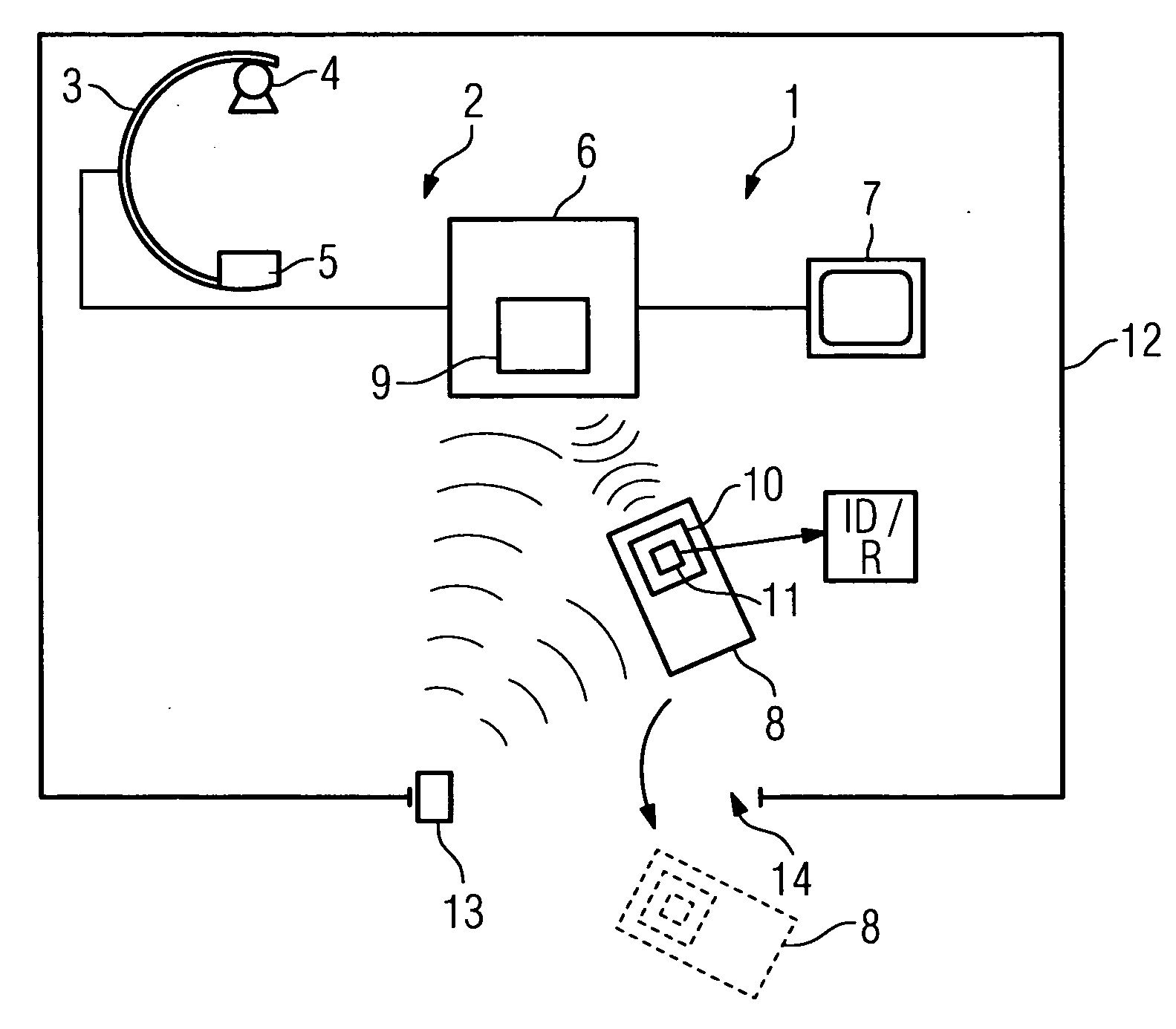 Medical examination or treatment device, in particular x-ray or CT device