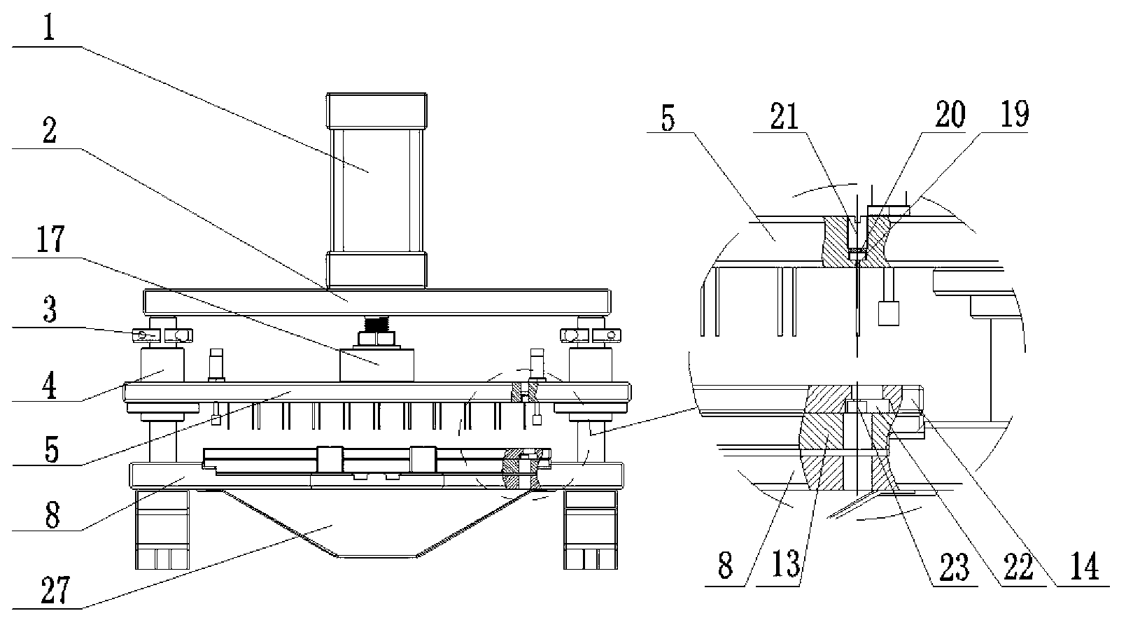 Battery disassembling machine for movement of pneumatic watch