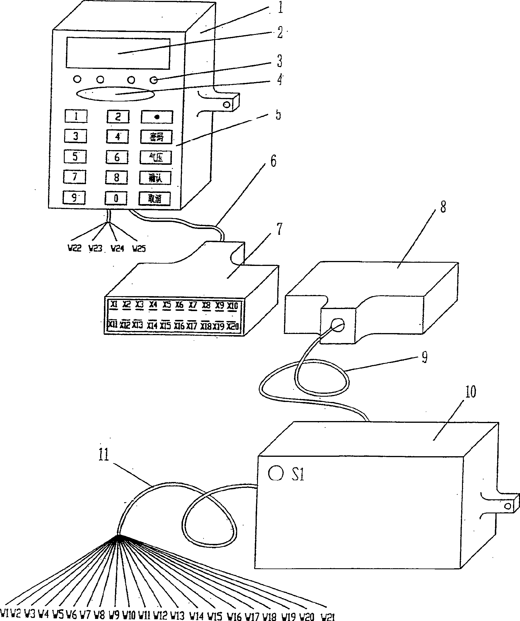 Automobile tyre safety monitoring and deviation prevention system for tyre burst automobile and operation method