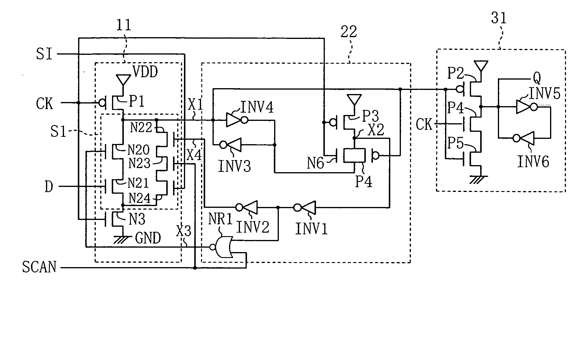 Scan flip flop, semiconductor device, and production method of semiconductor device