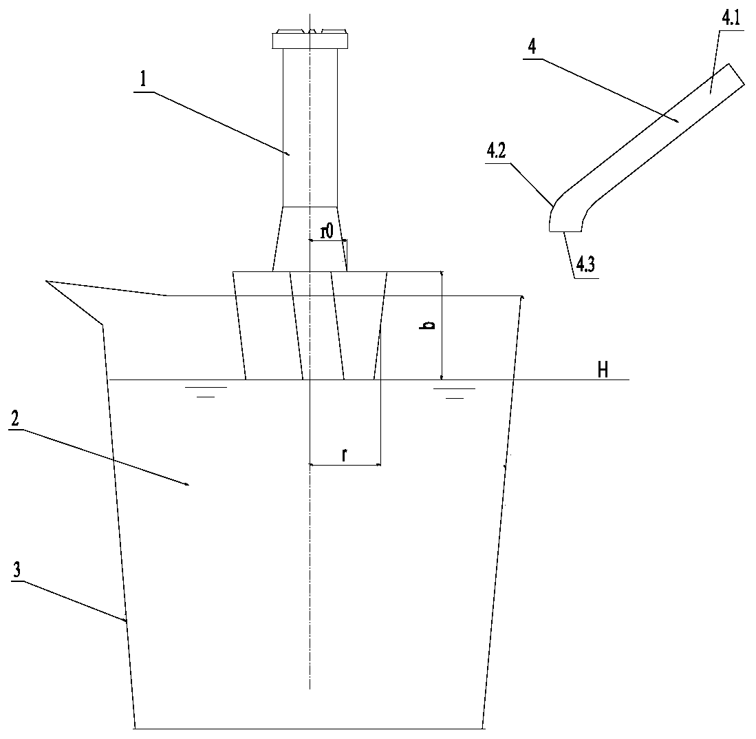 High-efficiency and low-consumption desulfurization method of molten iron mechanical stirring