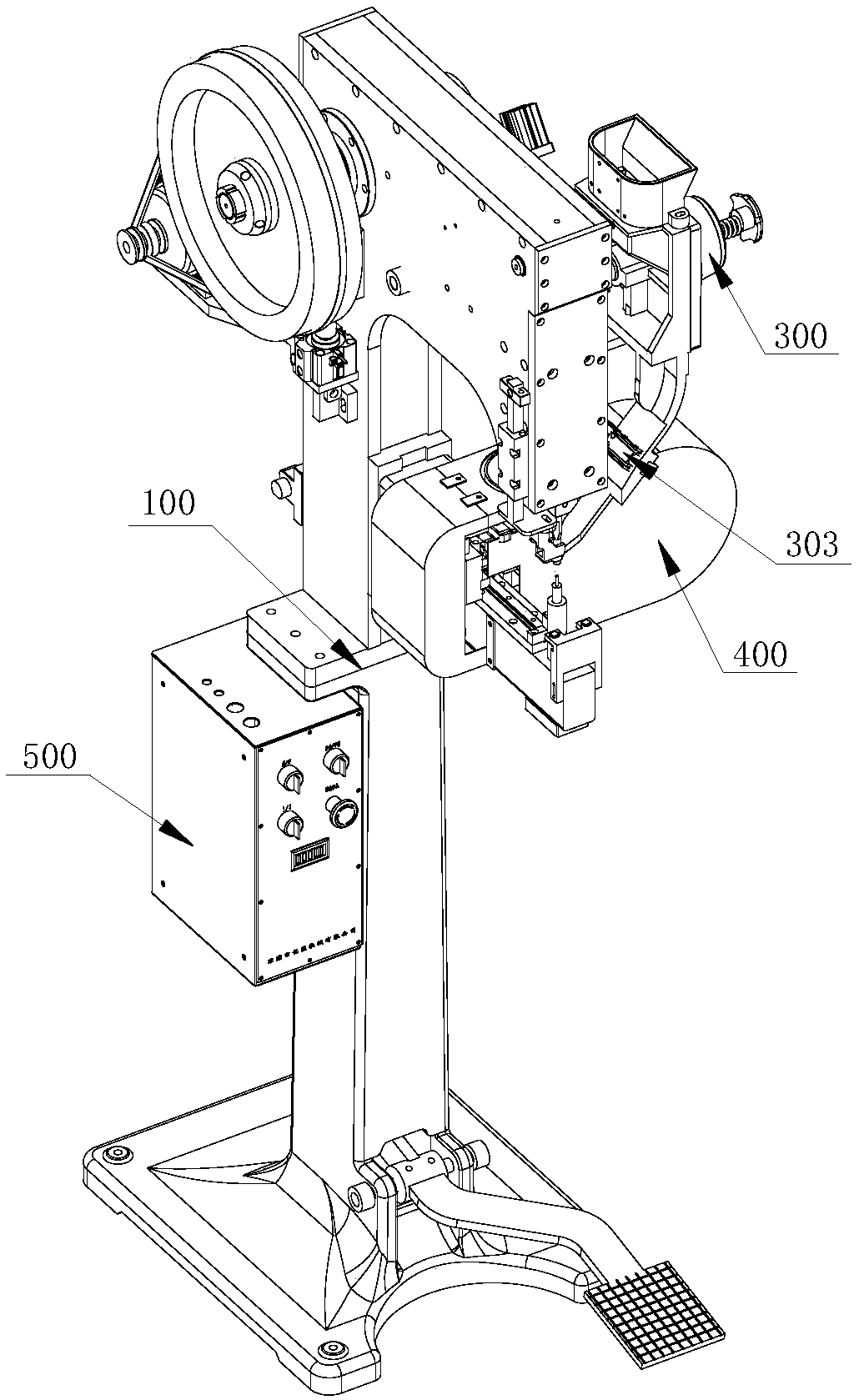 Riveting machine capable of automatically sending gaskets