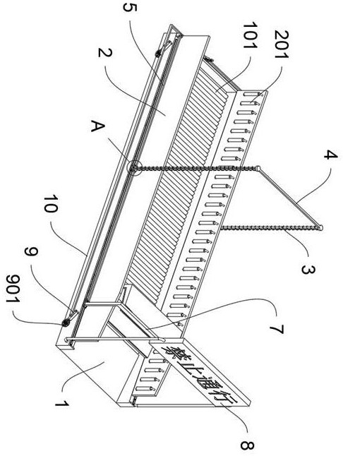 A safety warning device for highway bridge construction