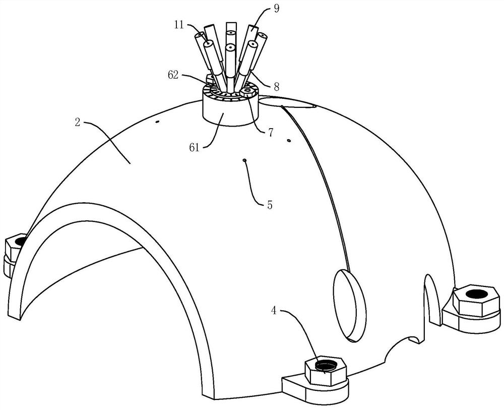 Auxiliary device based on intracranial tumor puncture treatment and preparation method