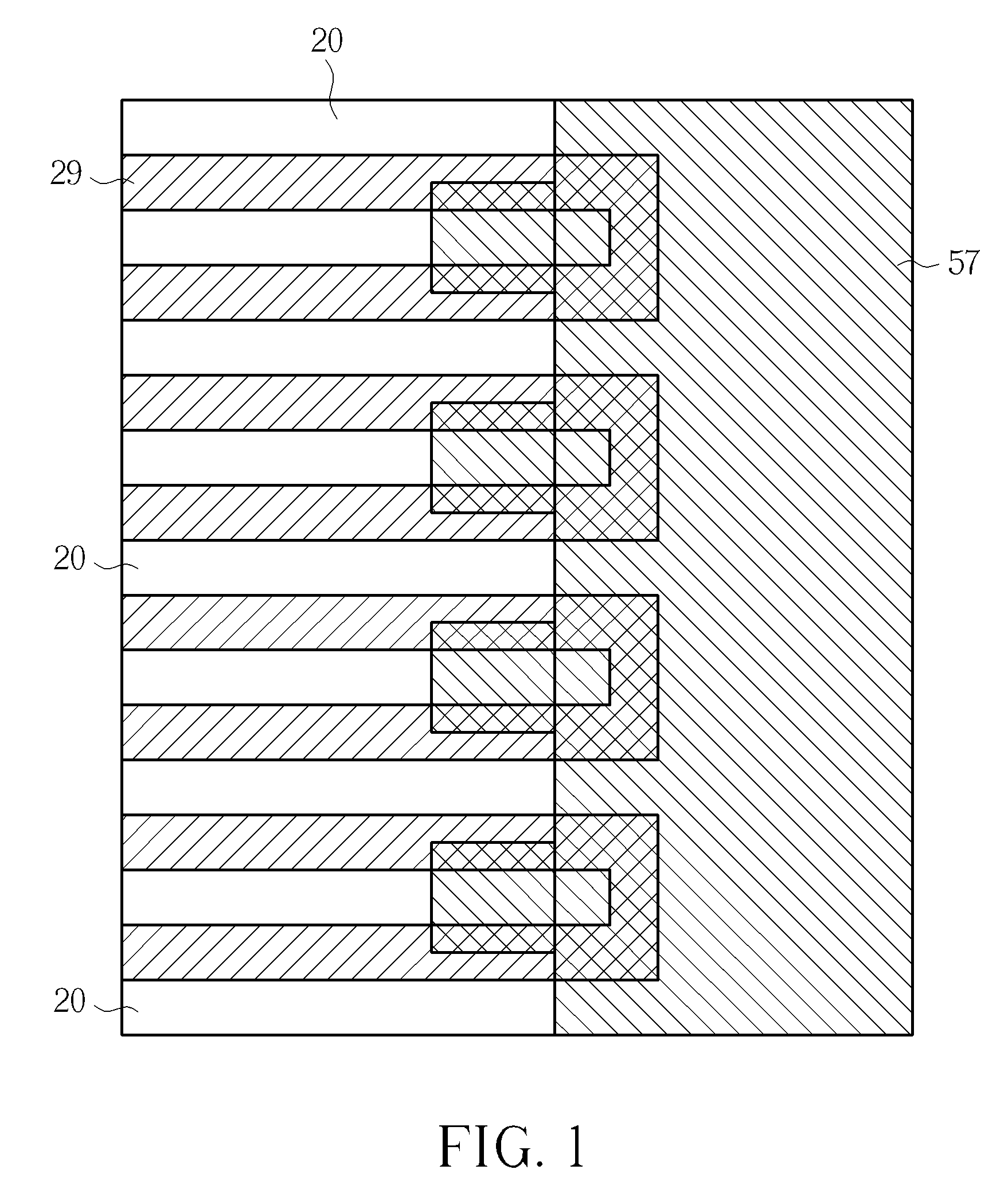 Castle-like chop mask for forming staggered datalines for improved contact isolation and pattern thereof