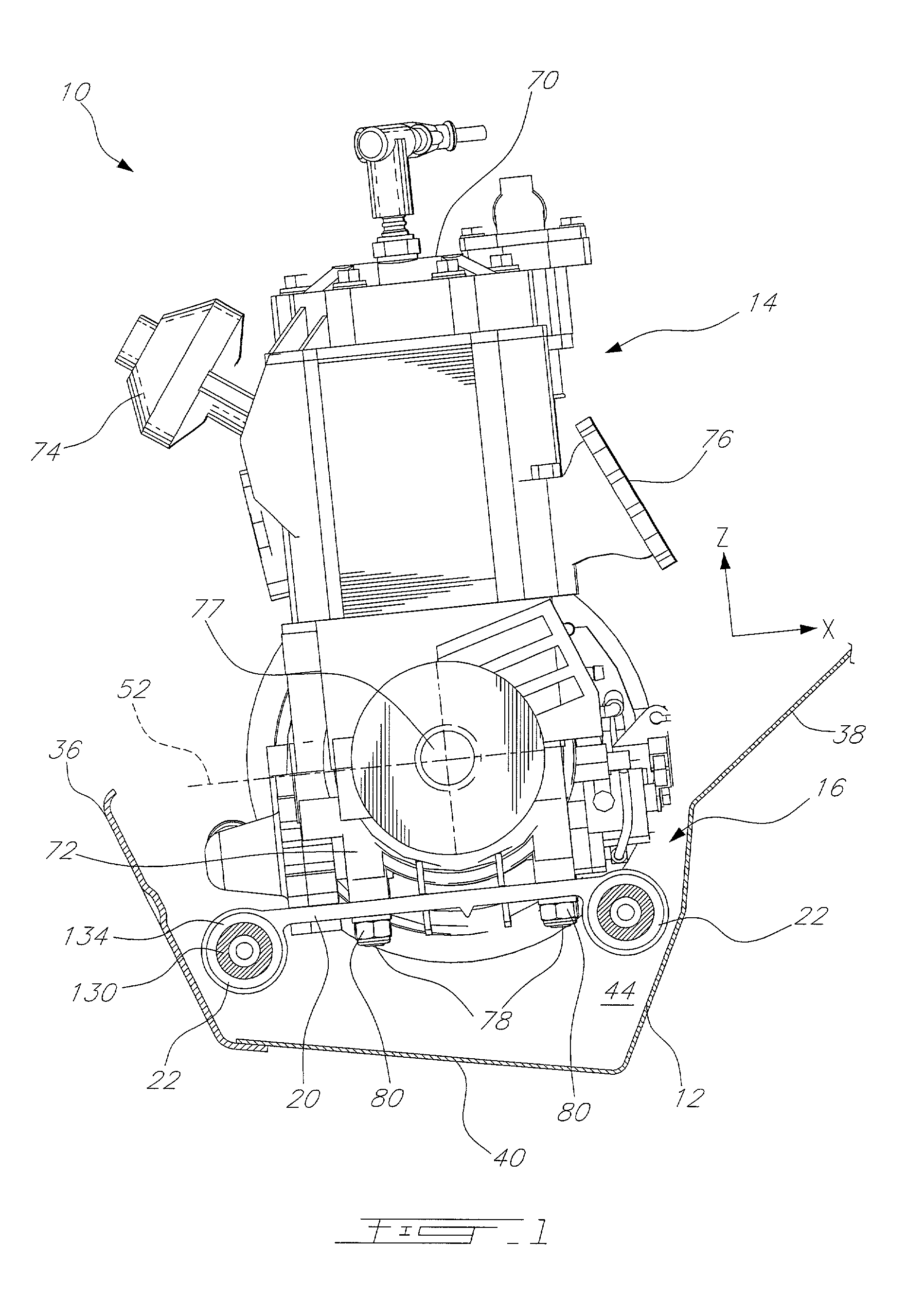 Snowmobile engine mount