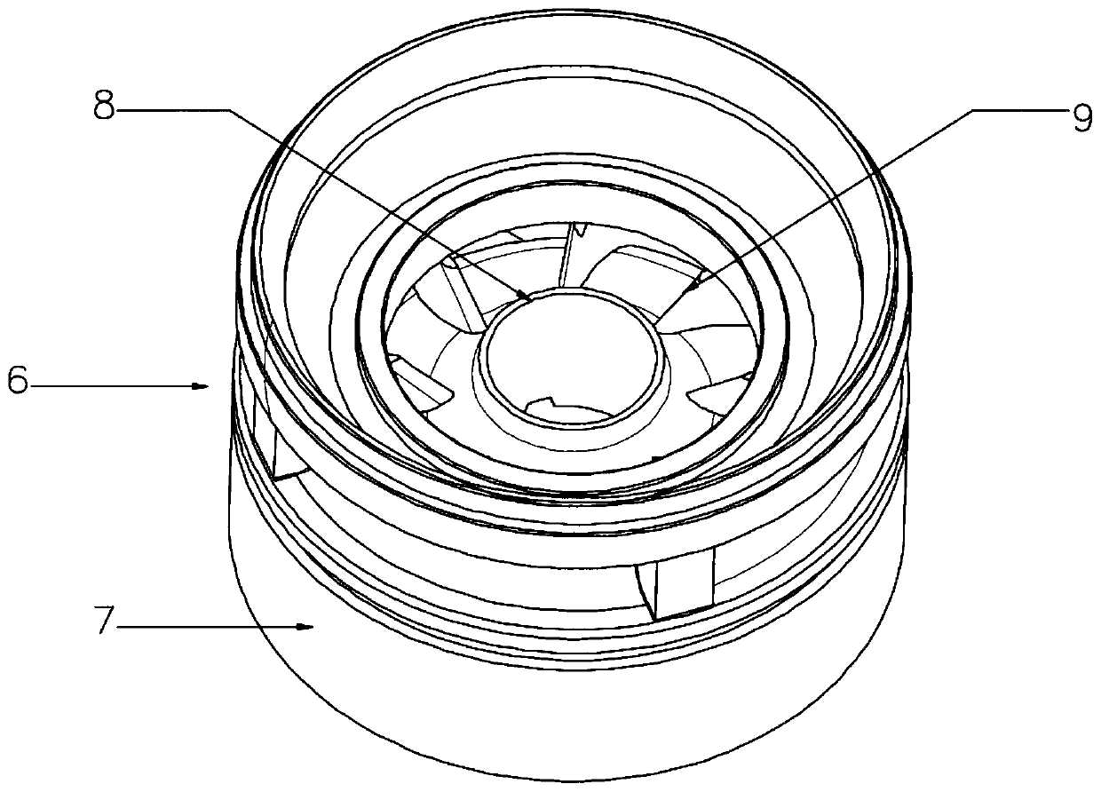 Wide-amplitude high-efficiency blade guide wheel suitable for 387 series submersible electric pump