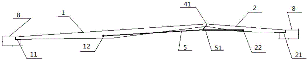 Spatial three-branch beam string structure footbridge