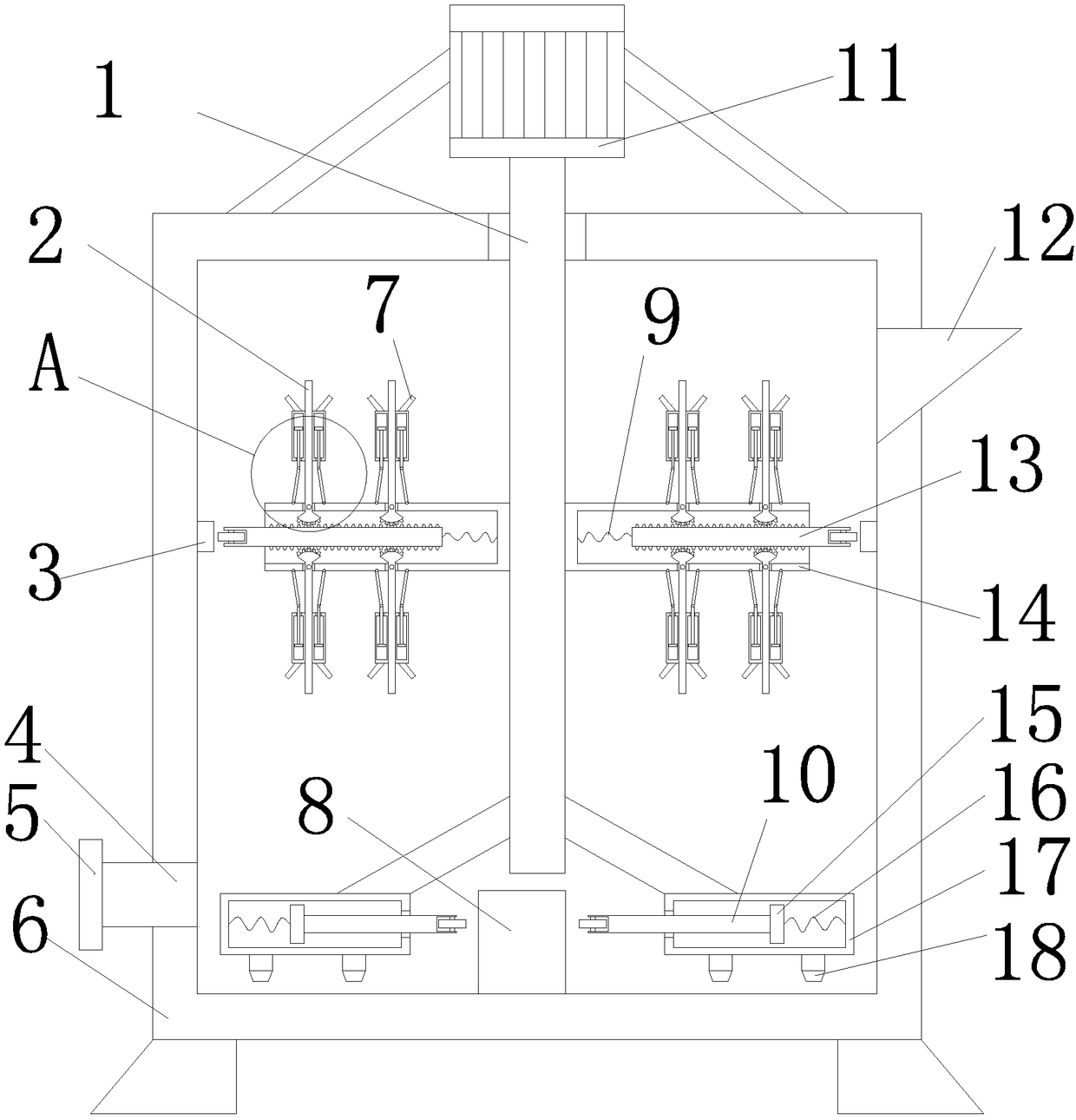 Vertical liquid stirrer