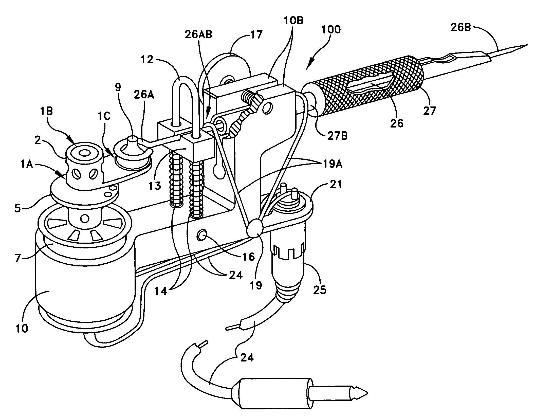 Universal rotary device for marking an article with ink