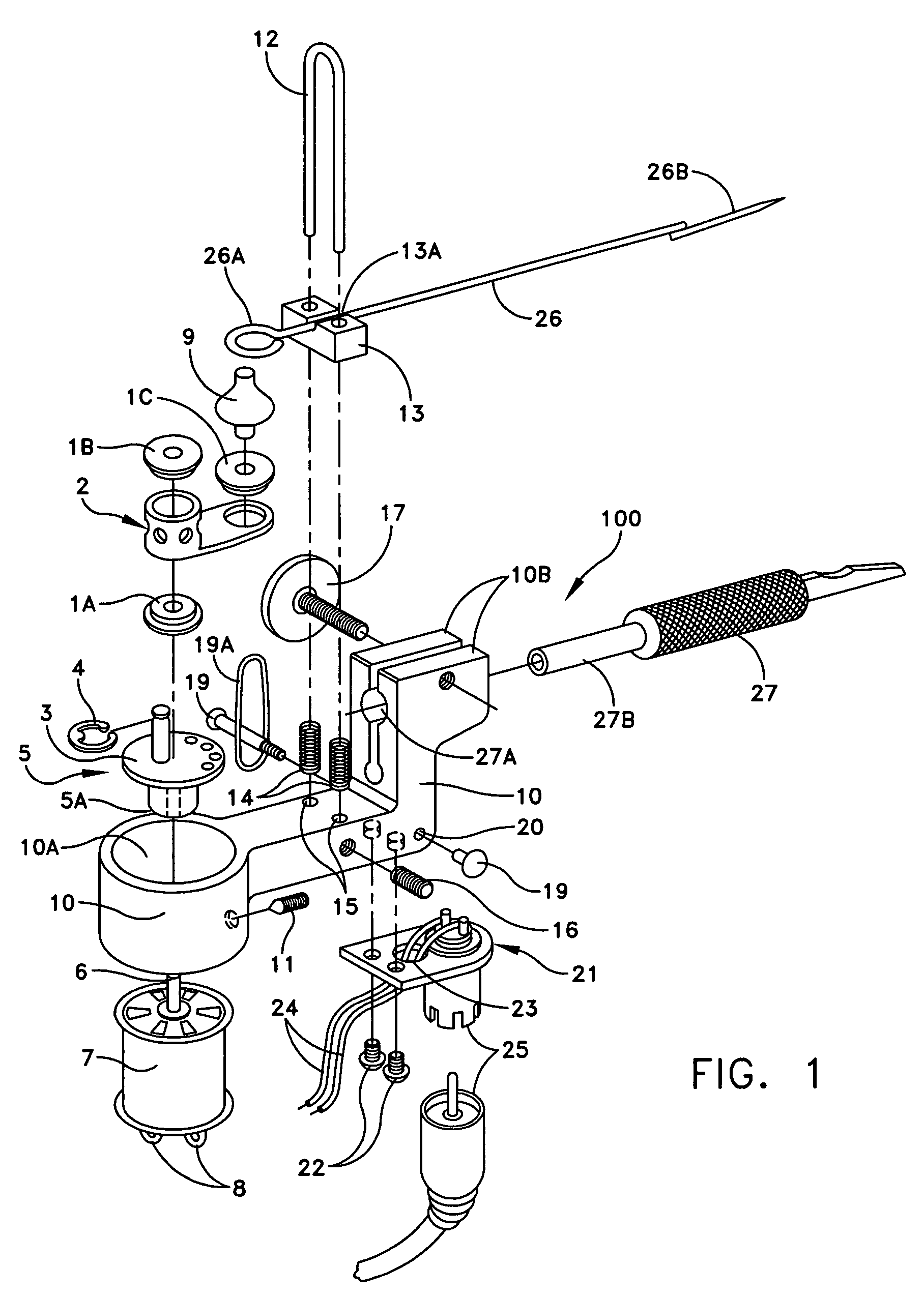 Universal rotary device for marking an article with ink