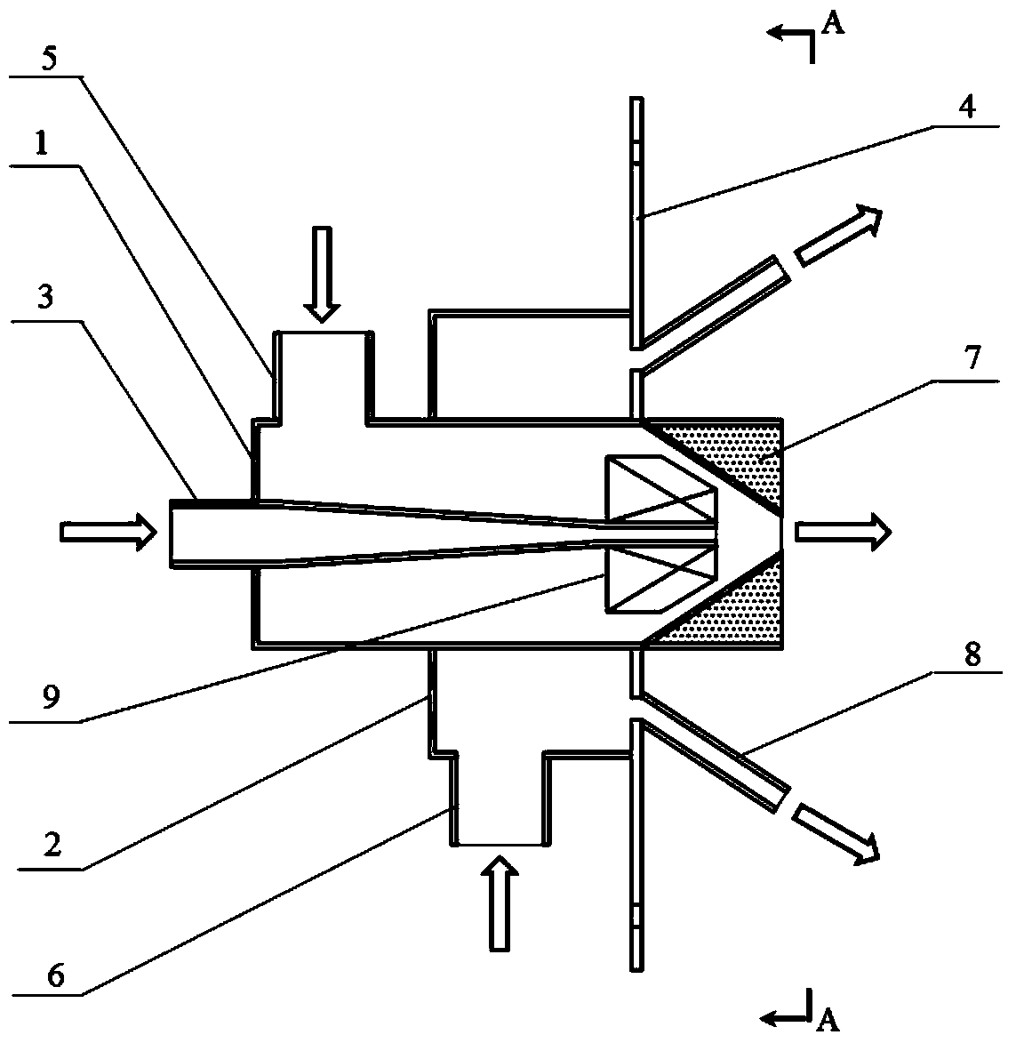 Diagonal-flow constant-temperature flameless burner