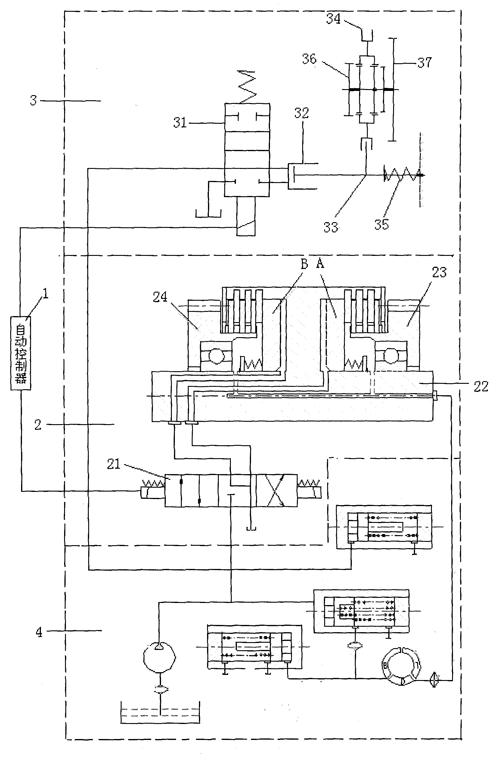 Automatic control loading machine gearbox