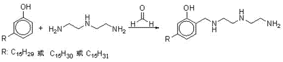 Environment-friendly cashew amine epoxy curing agent for low volatile organic compound (VOC) anticorrosive coating and preparation method for curing agent