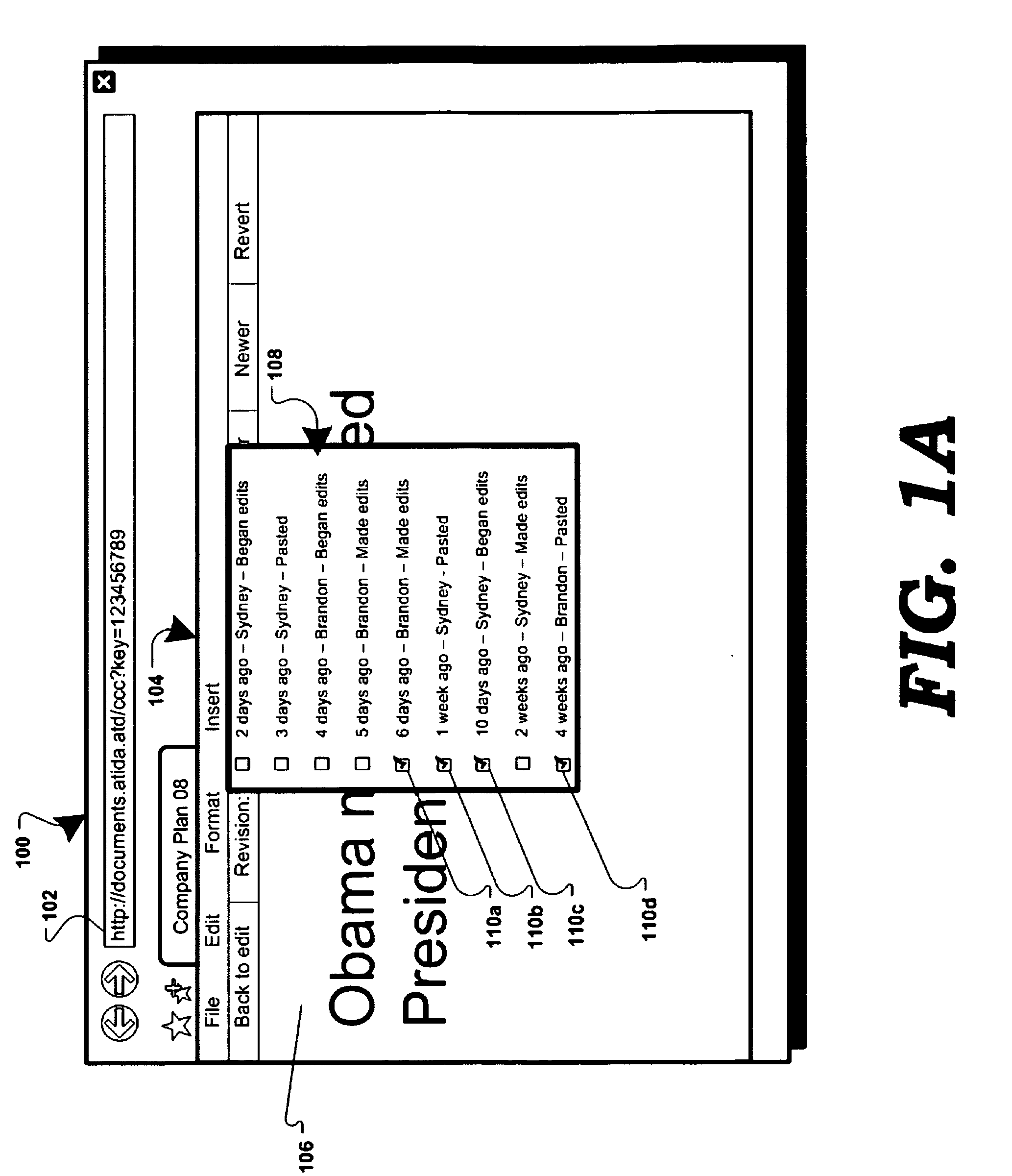 Document revisions in a collaborative computing environment