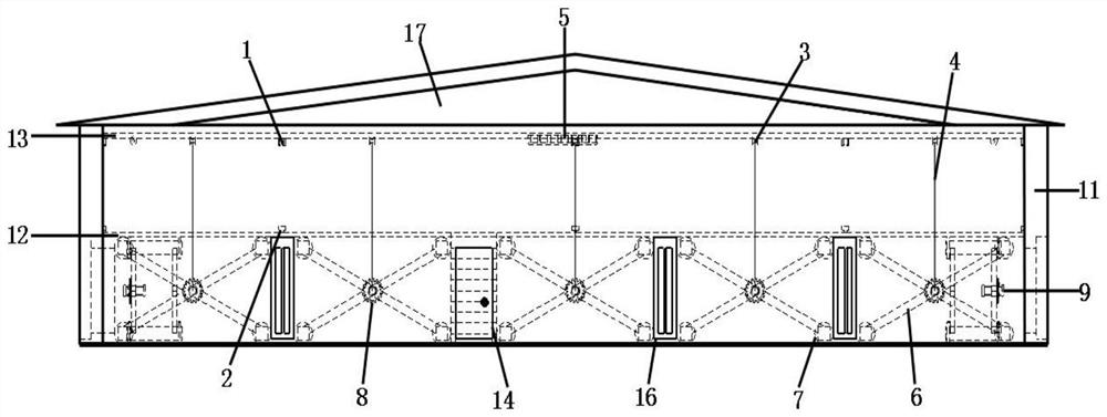 A height-adjustable building structure with variable-position x-shaped steel supports