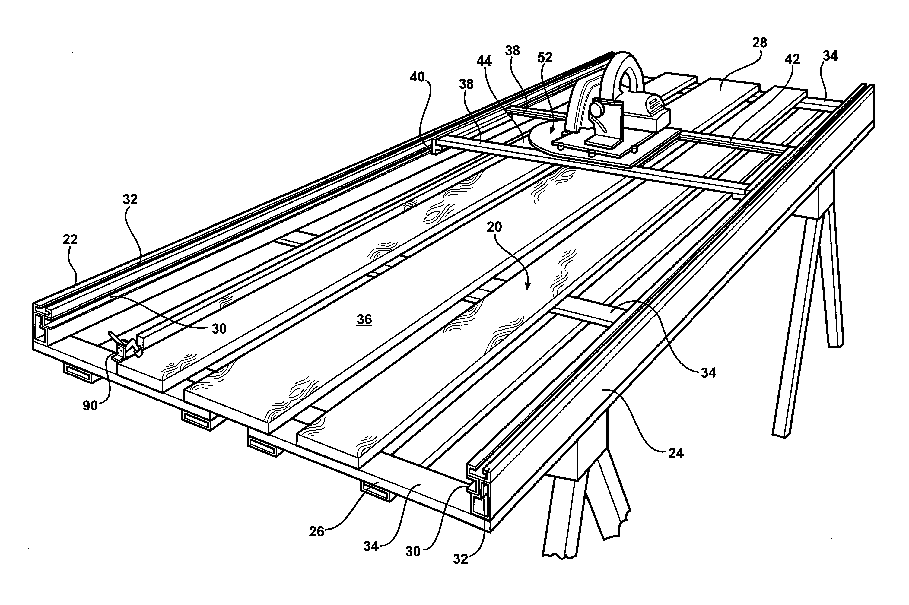 Portable saw table assembly