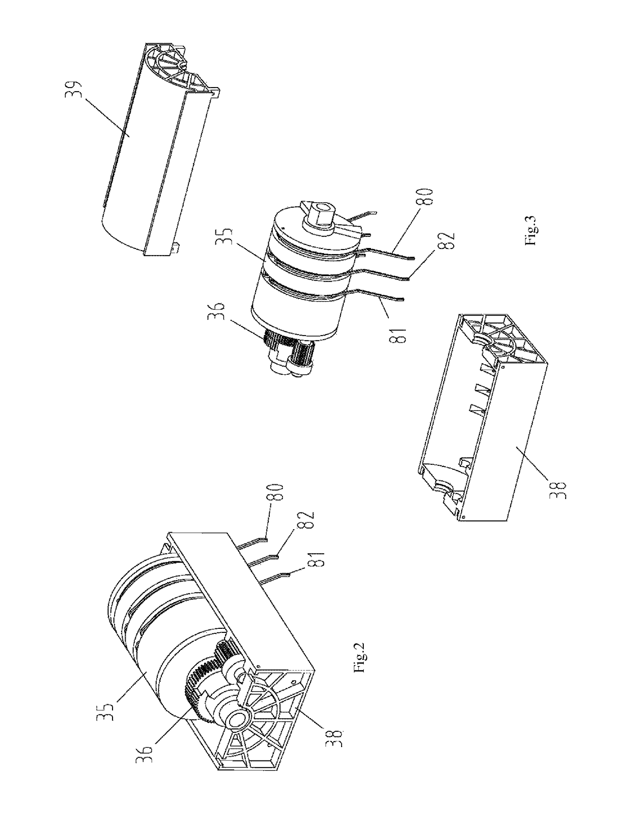 Louver roller system with an intermittent gear turning mechanism