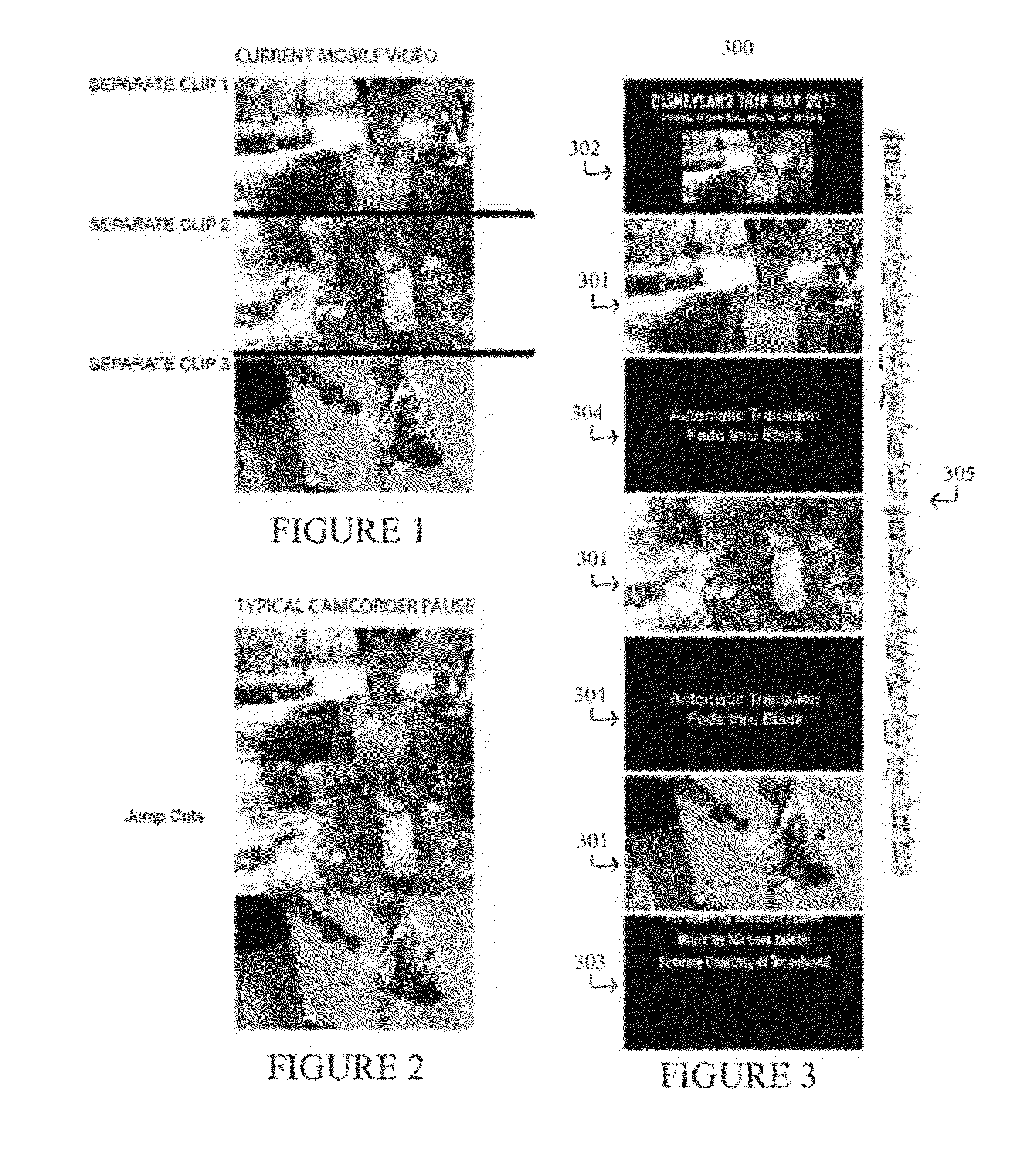 Method and apparatus for dynamically recording, editing and combining multiple live video clips and still photographs into a finished composition