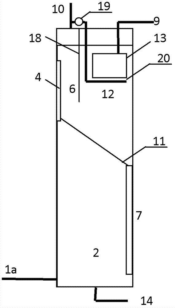 Internal recycle anaerobic membrane bioreactor with single reaction area