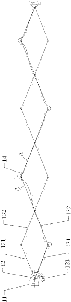 Cable telescopic holder and grate cleaning crusher with cable telescopic holder