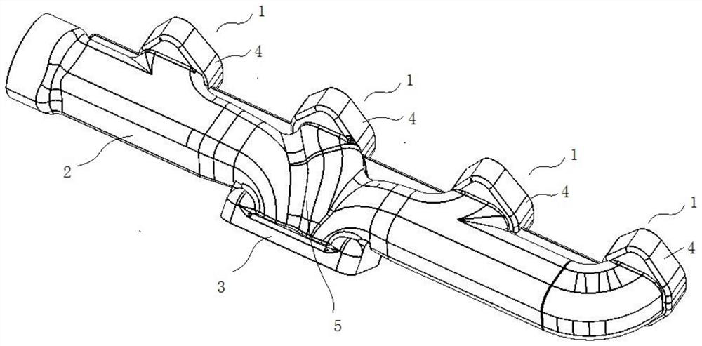 A molding die for automobile exhaust manifold and its implementation method