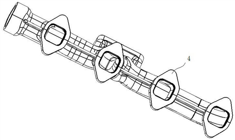 A molding die for automobile exhaust manifold and its implementation method