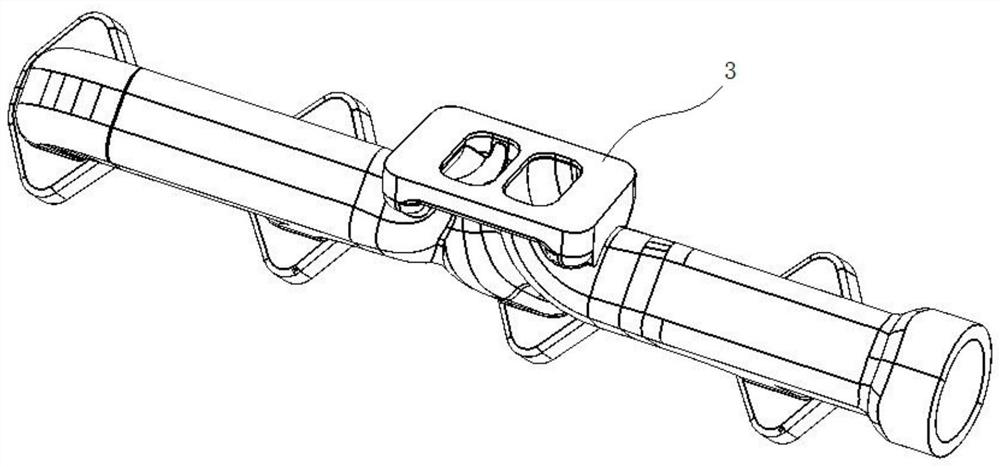 A molding die for automobile exhaust manifold and its implementation method